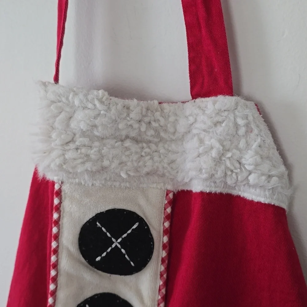 Pottery Barn Kids Santa Red and White Apron Kids One Size